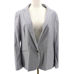 NDSTRY‎ Gray Stretch Blazer Jacket Career Minimalist Office XXL